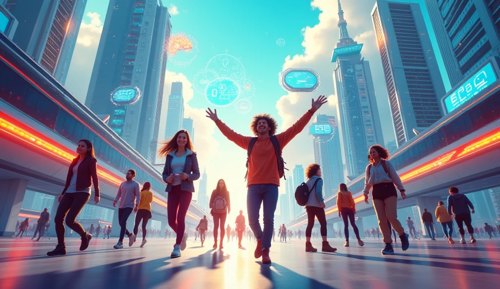 Mood/Theme: Emphasize the excitement and wonder of living in an era of rapid technological advancement, highlighting how these innovations make daily life more comfortable and enjoyable.