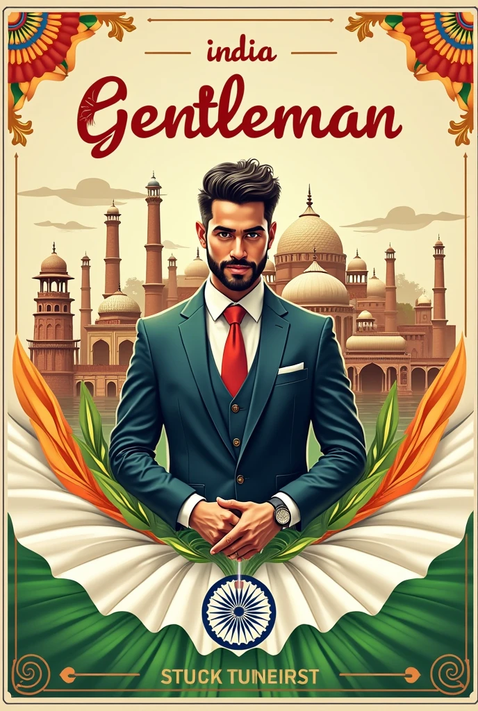 Make a poster of "Indian independence day wishes from Gentleman" gentleman is a name of multi-brand store in Rewa