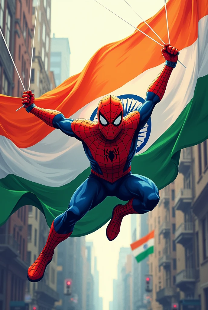 India flags with spider man