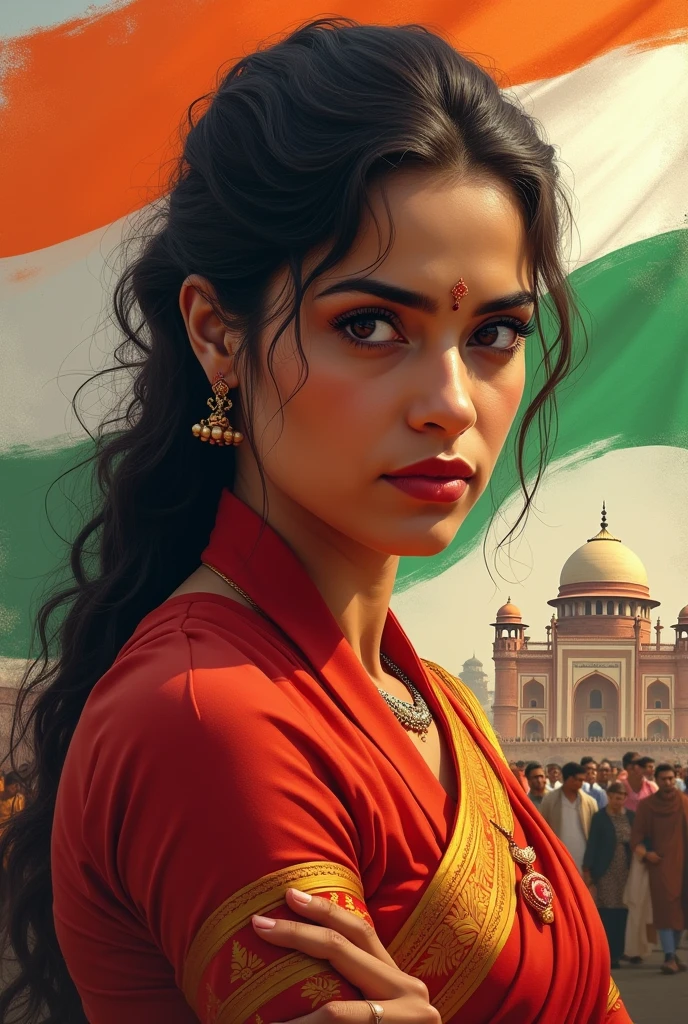 Create a creative, realistic, magnificent, patriotic and colored image of Kalpana Dutta, a freedom fighter 