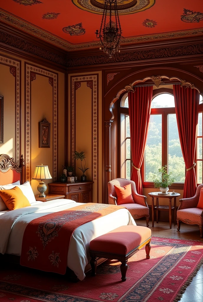 mashma hotel full bedroom without any person
in punjabi style