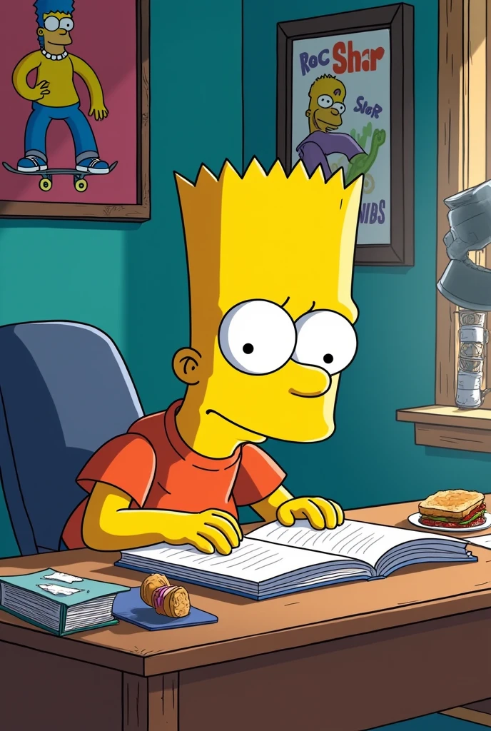 BART SIMSON STUDYING