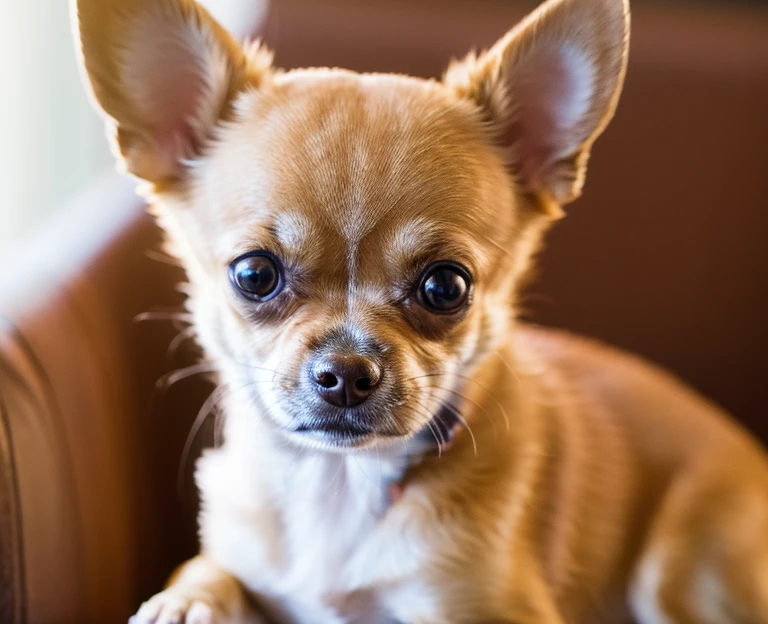 (Highest quality,8k,High resolution,masterpiece:1.2),. (Young Japanese woman's chihuahua). Thick outline