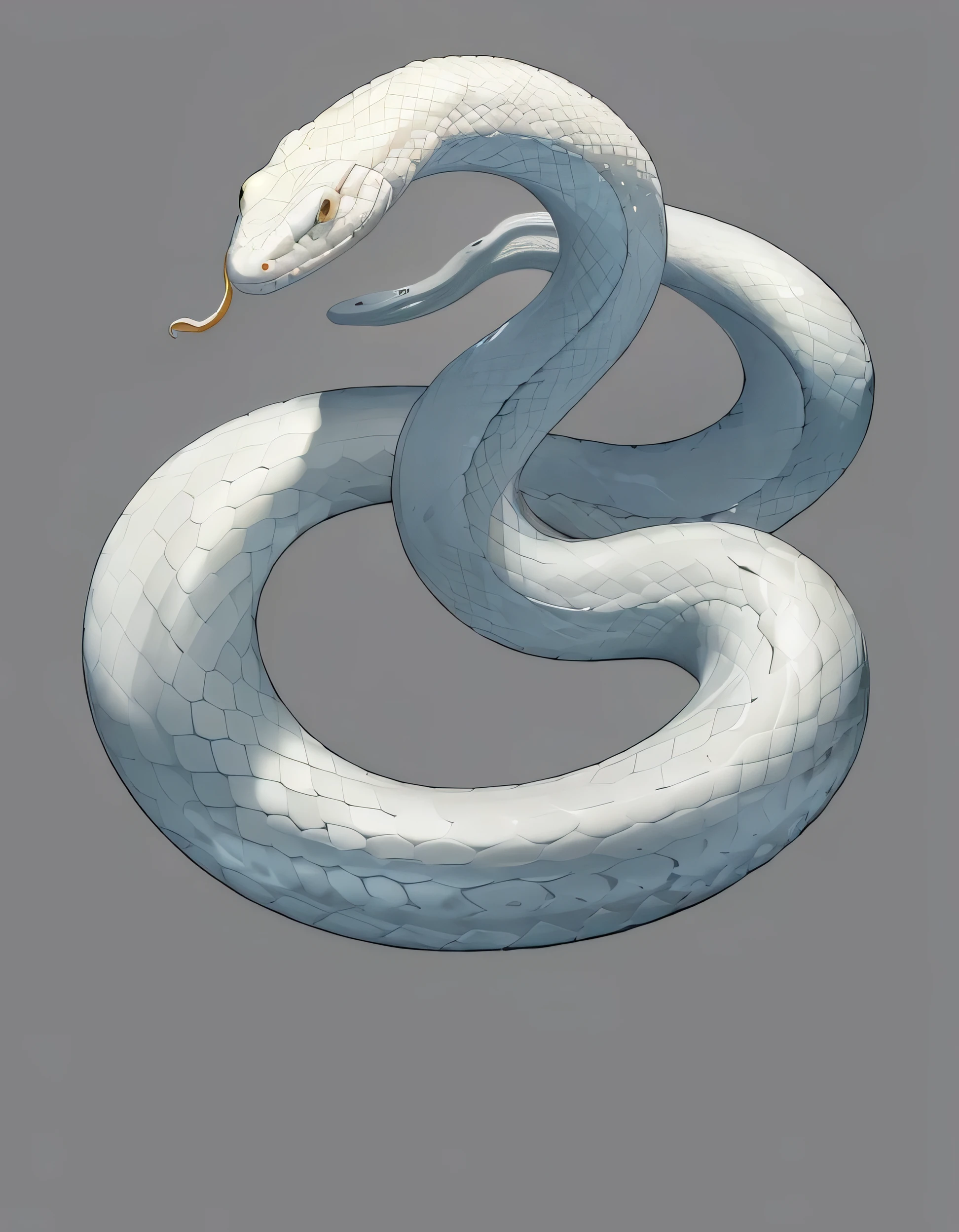there is a white snake with a long neck and a long tongue, Ethereal eel, snake body, snake body, snake, snake, snakeine water monster, snake art, giant snake, snakeine pose, snake body. Many big, coiled realistic snakes, Snake, portrait of a sacred snake, tubular creature, Scaly, snake woman hybrid