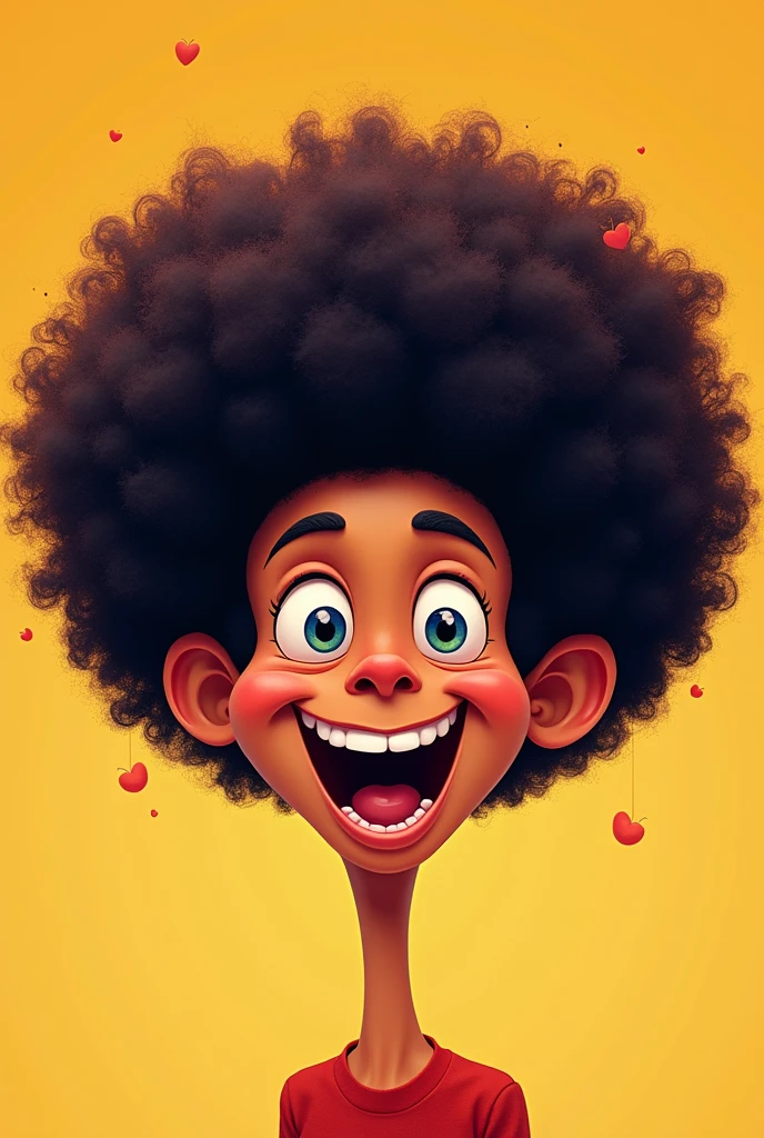Cartoon face with afro hair