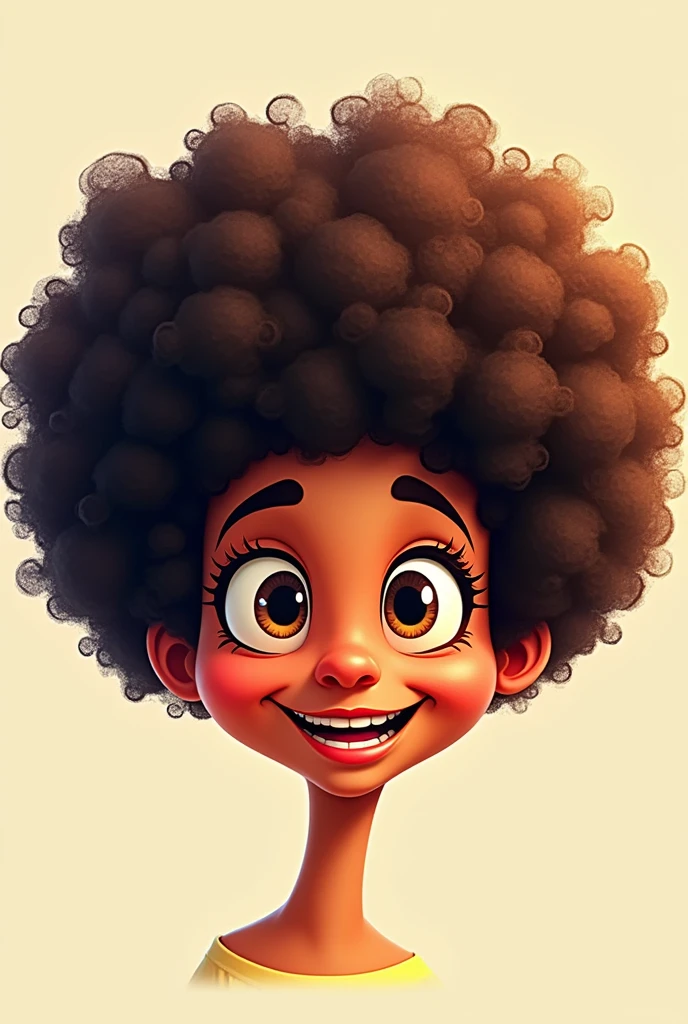 Cartoon face with afro hair