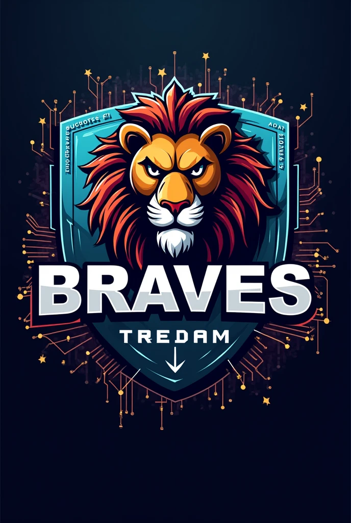 Jersey logo for networking team cricket match with the name braves. Need something network related too. Need a lion.