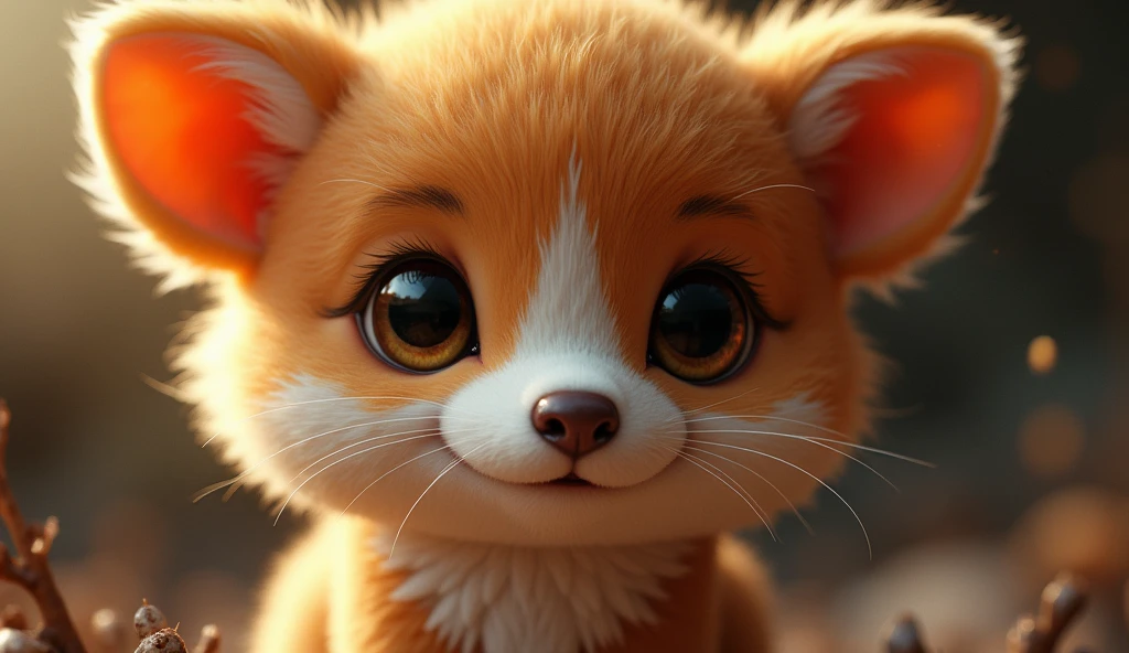 (Top Quality, Masterpiece, 8K)), Anatomically Accurate, Highly Detailed, High Definition, Cinematic Lighting, Realistic, ((Beautiful, Shining, Detailed Eyes)), Intricately Detailed, (( Dynamic composition)), cute animals, big heads, big eyes, small animals that don't exist in reality