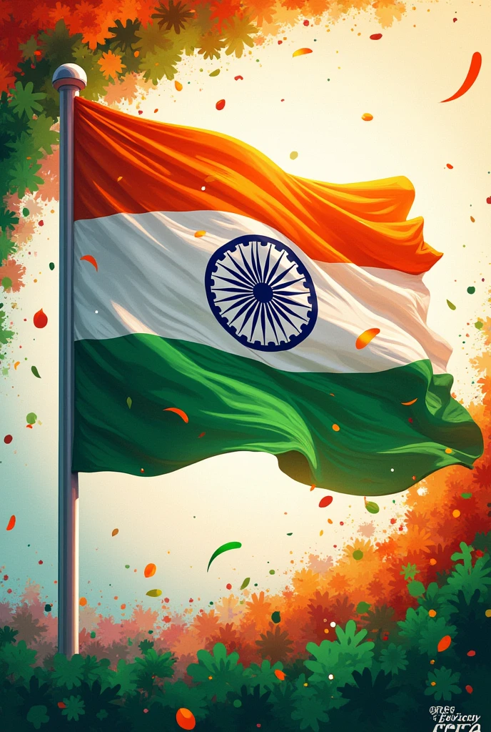 A beautiful independence day poster, show “ emjay vhss villiappally , nss unit :696