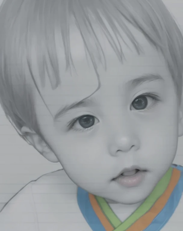 Realistic color photography style、Smiling emphasizes nasolabial folds. Make the chin a little thinner and accentuate the nasolabial folds.、I want it to look more like a color photograph...........。3 year old boy, Xu々To、Clearly visible、Emphasizes deep nasolabial folds from nose to mouth、Generate left and right dimples、Show me your beautiful smile.。Make your eyes look cute with double eyelids.more more more、Generate a color photo。Please make it live-action。Propping my cheek with my right hand、Lost in thought。