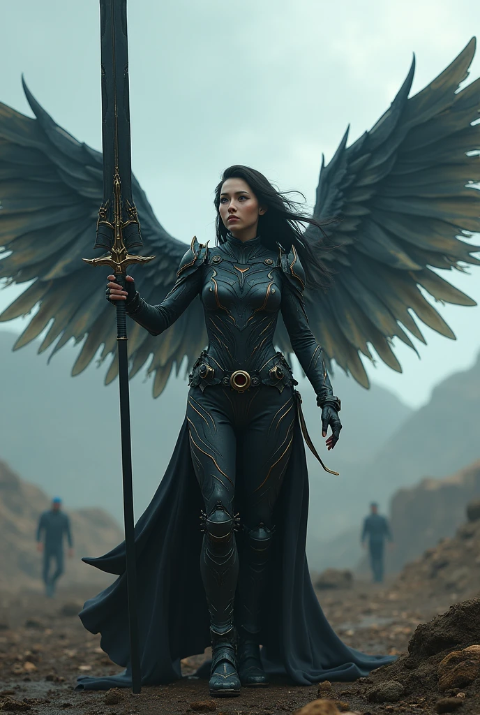 leader of archangel lucifer,war effect,REAL - style image of a woman with a dark sword in a field, cyberpunk art inspired by Leng Mei, cgsociety contest winner, fantasy art, beautiful Mistresses angel girl, angel knight girl, as a mystical valkyrie, battle angel, angel in sexy bondage garter strap, mechanized valkyrie girl, unreal engine 4k wallpaper, wraith from apex legends, epic divine angel wings