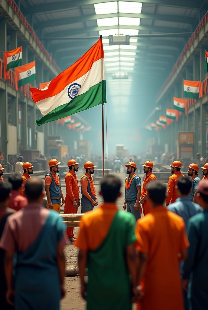 Fabrication industry named Aditya Constructions wishing Independence day