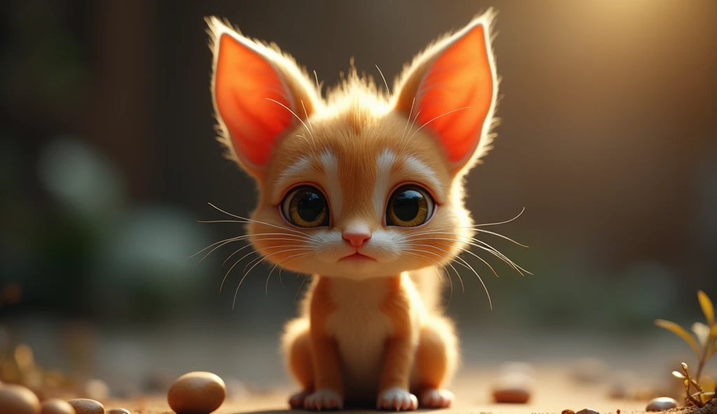 (Top Quality, Masterpiece, 8K)), Anatomically Unusual, Highly Detailed, High Definition, Cinematic Lighting, Photorealistic, ((Beautiful, Shining, Detailed Eyes)), Intricate, ( (dynamic composition)), cute animals, big heads, big eyes, small animals that don't exist in reality