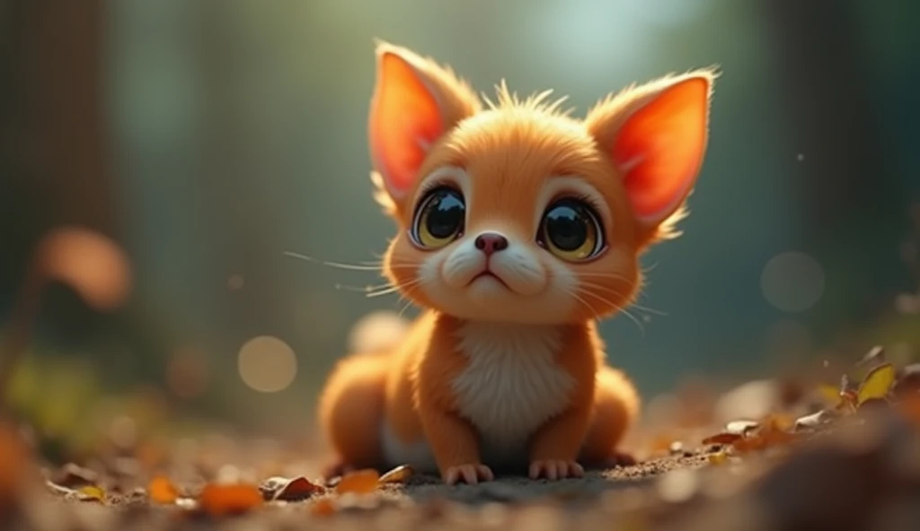 (Top Quality, Masterpiece, 8K)), Anatomically Unusual, Highly Detailed, High Definition, Cinematic Lighting, Photorealistic, ((Beautiful, Shining, Detailed Eyes)), Intricate, ( (dynamic composition)), cute animals, big heads, big eyes, small animals that don't exist in reality
