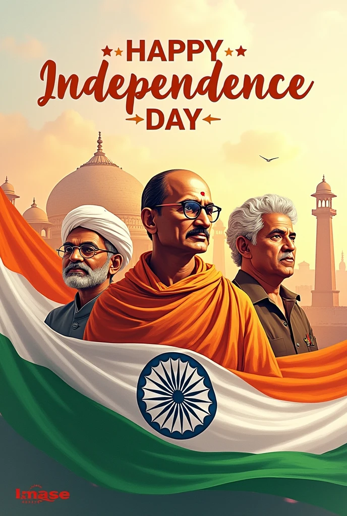 Create a image for India INDEPENDENCE Day with text wishes