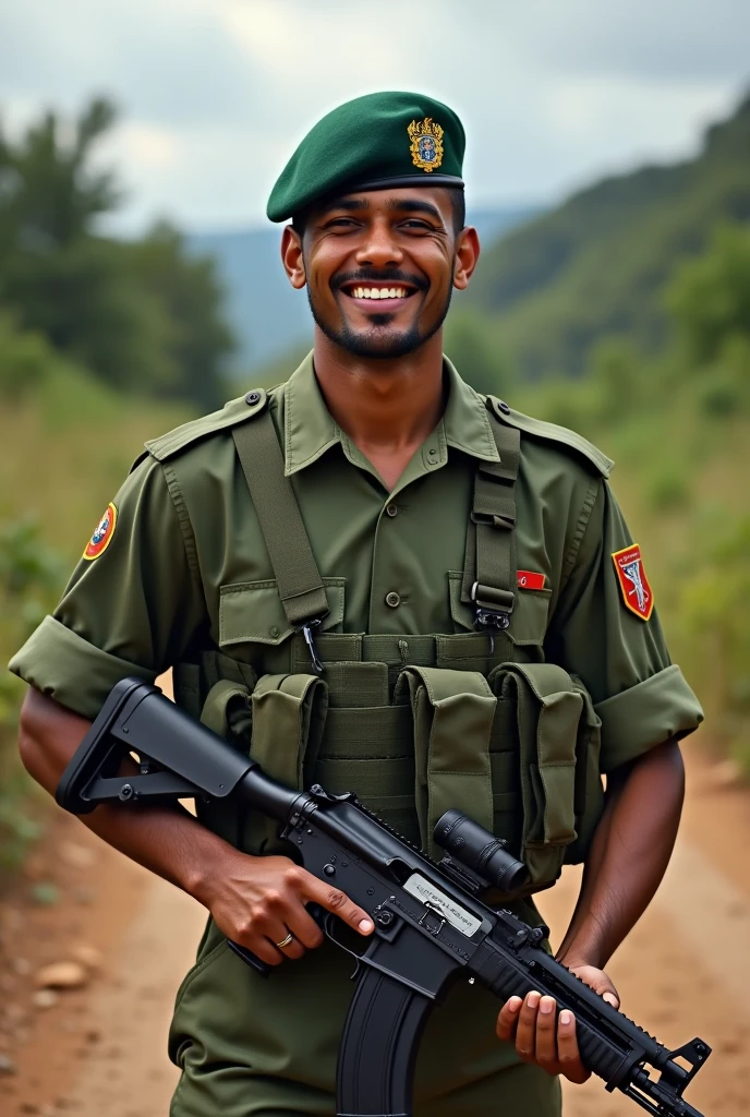 Brazilian Army soldier with an FAL 7,62 happy
