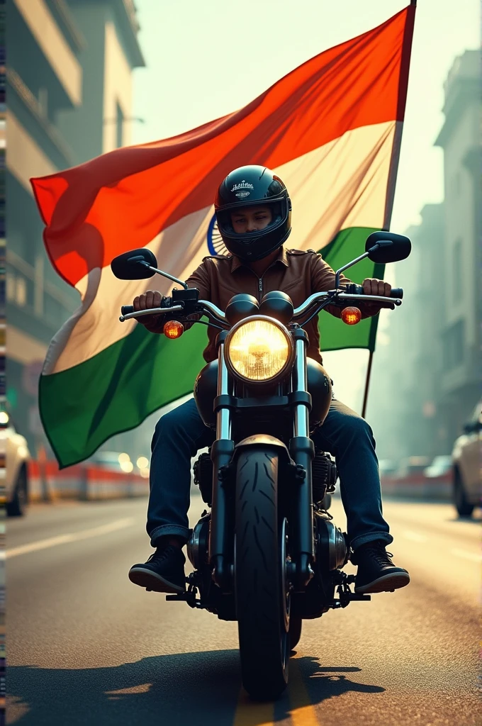 Indian flag on bike with NAEEM MALIK Name