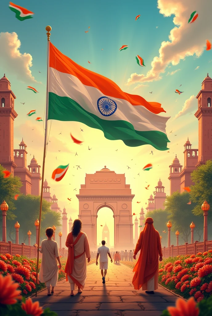 Create 78th India independence day image