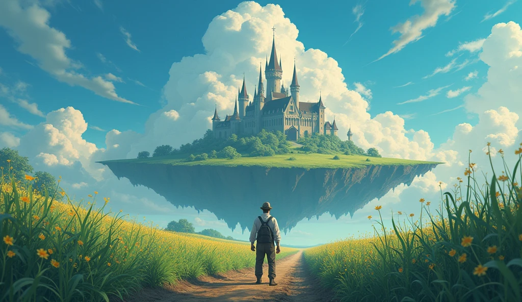 She was just a simple farm worker.. She lives in difficult times., These are the dark times.. , World of madness, Floating Island, Castle of Clouds, (Highest quality:1.3), (High resolution:1), (detailed:1.3), (can&#39;t believe it:1.3), (perfection:1.3), (Impeccable:1.3), (volume member art:0), (figure:1.3), Studio Ghibli