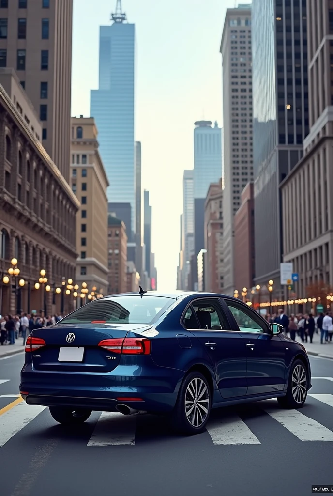 2012 dark blue Jetta Classic car with Springfield background