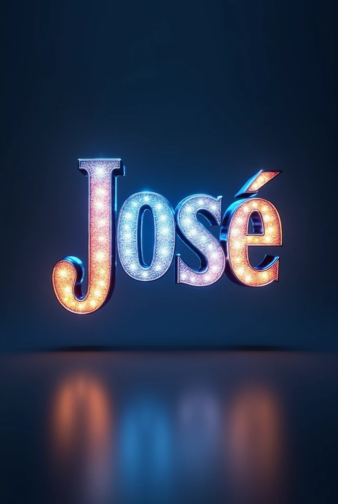 Logo with the name José in shiny letters, creative