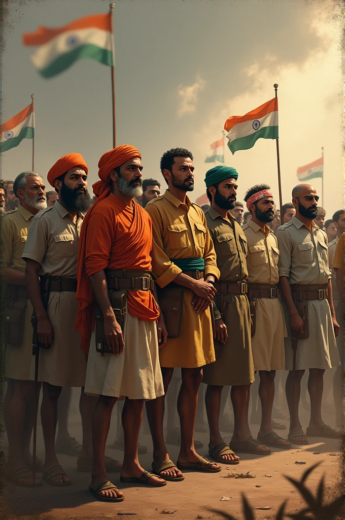 Freedom fighters of india in one row