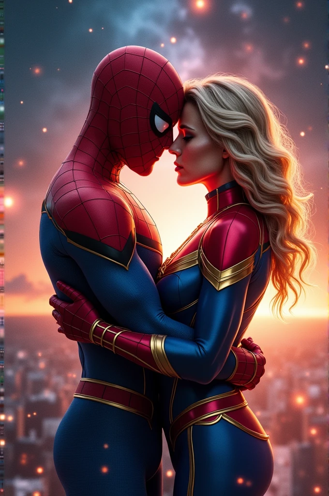 Spider man kiss captain marvel