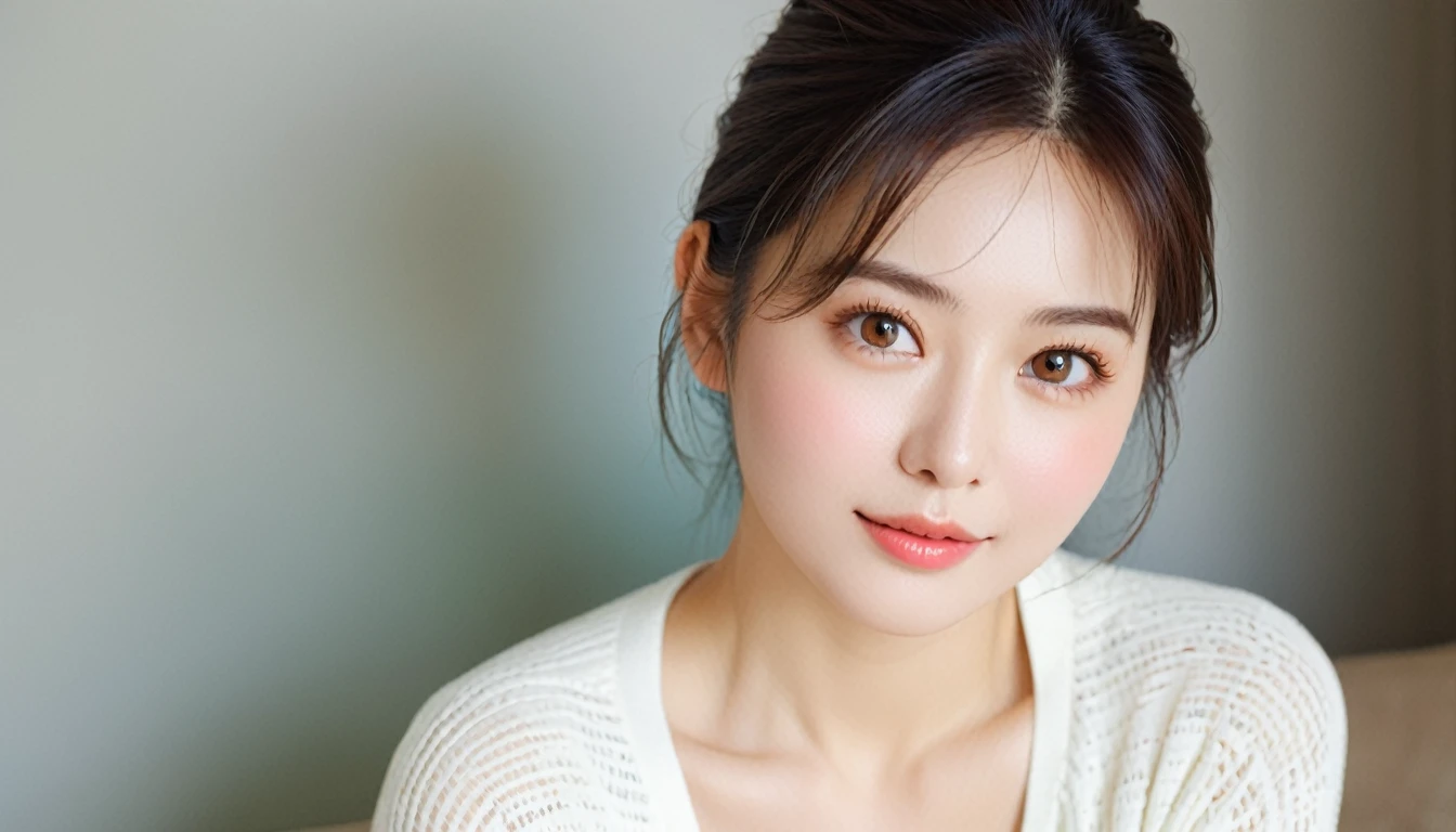 A beautiful woman with a lovable aura who is on a diet
