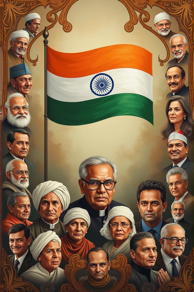 Collage on political parties and participation in India for project file
