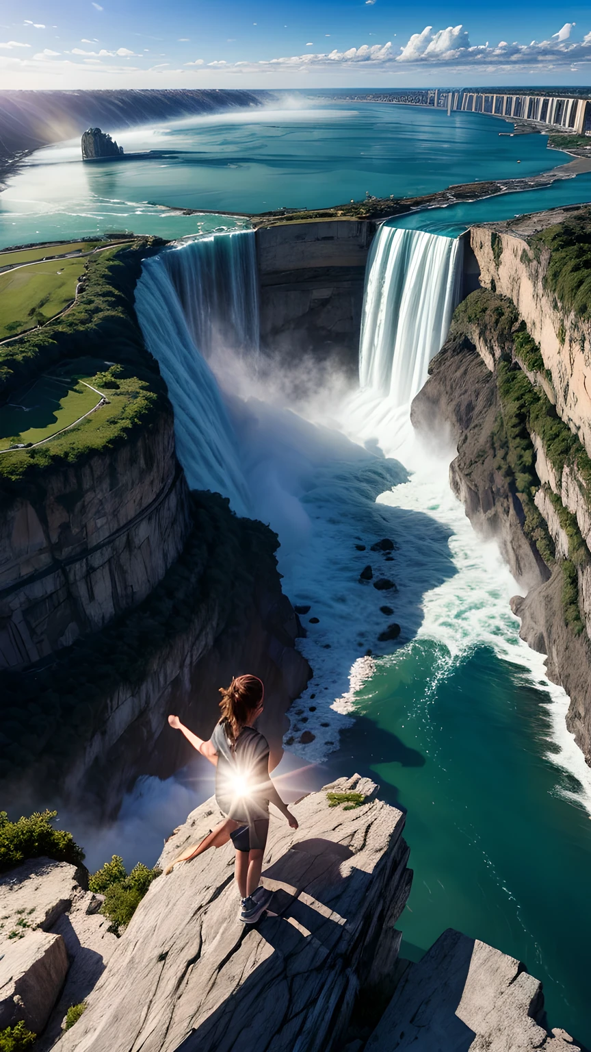 (best quality),(masterpiece:1.2),(Very detailed:1.2),Ultra-high resolution,RAW color photography,8K,Wide Landscape Photography,Realistic photos,Carefully crafted photos,Skydiving Observation Deck,Written border depth,Clear focus,In the Cloud,Niagara Falls,Sunset,Beautiful colors,Written border depth,Wide-angle light,Low contrast,Backlight,Clear focus,Vibrant colors,Mobile Configuration
