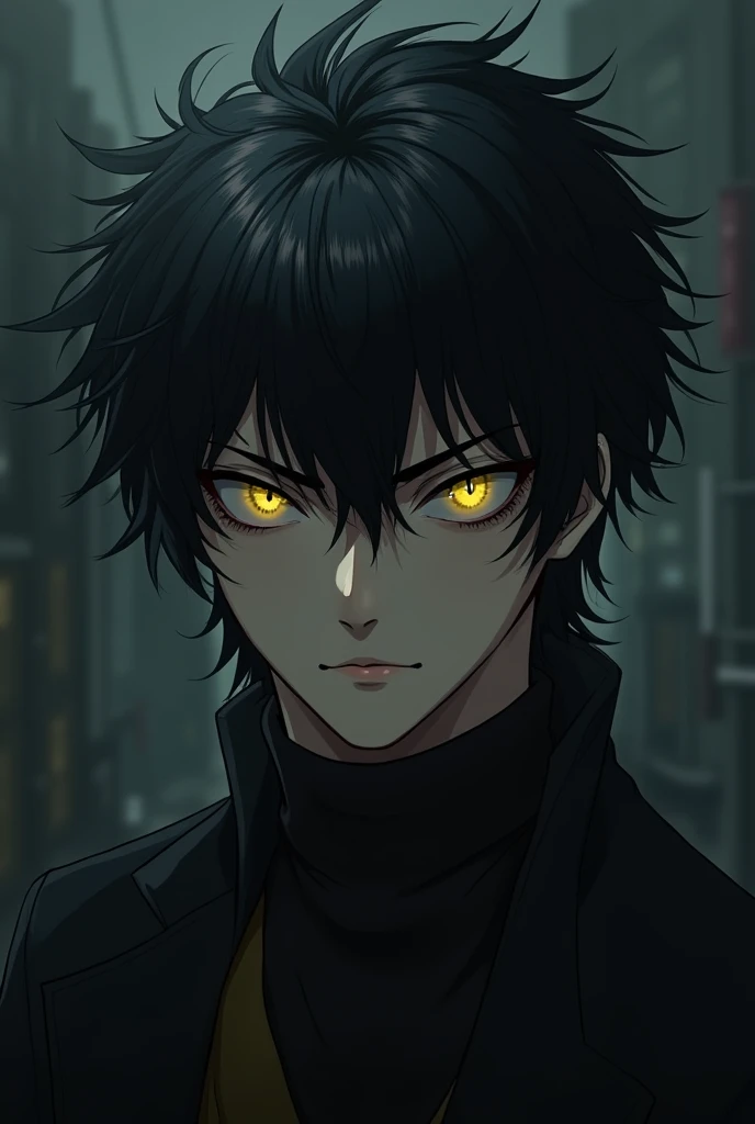 Black Hair、Yellow Eyes、Wolf Hair、Yandere、Handsome