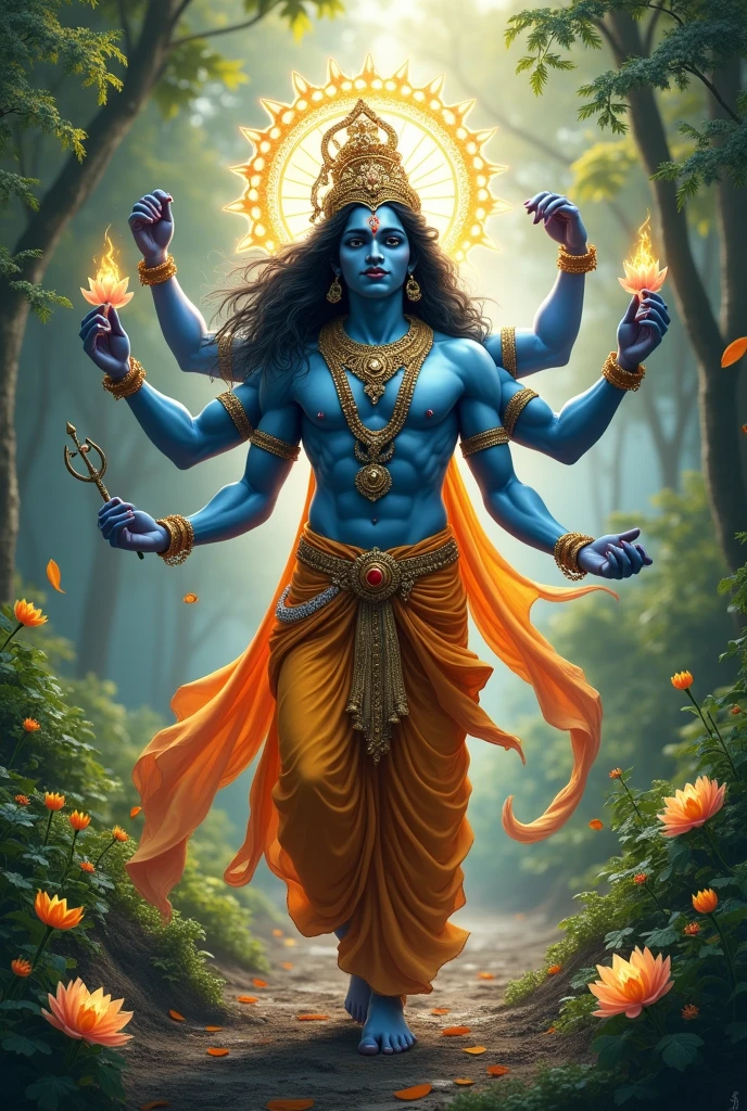 Indian flag nature Krishna vishwaroop avatar