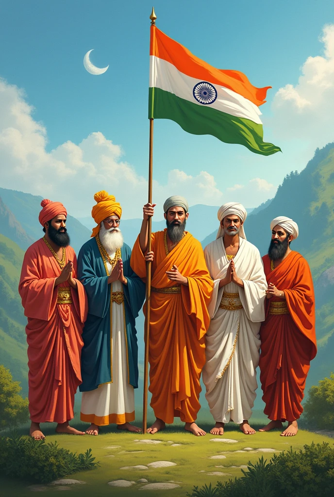 All indian religion equity with flag