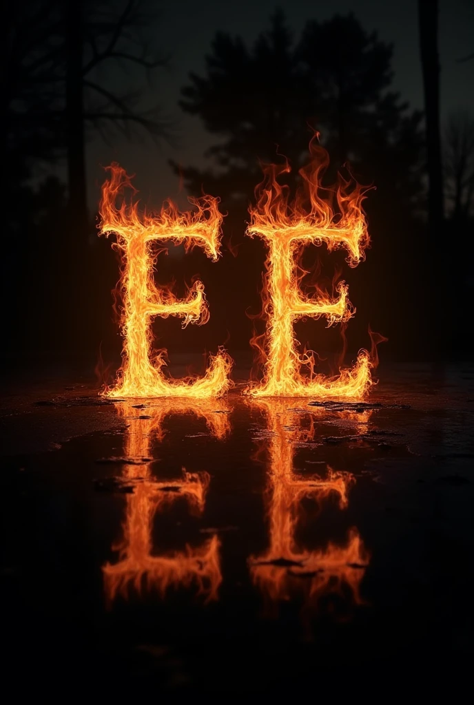 Create a brand logo with the name EVANESCENCE with mirrored fire 