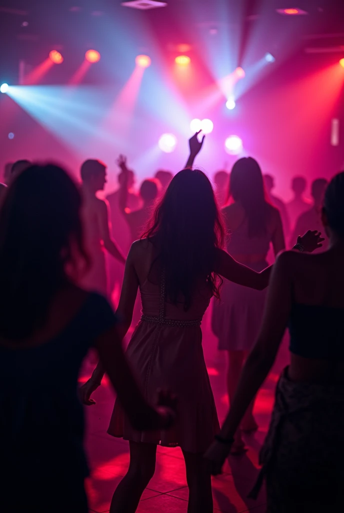 Photo of the ambience of an indian club party dancing without any clear faces