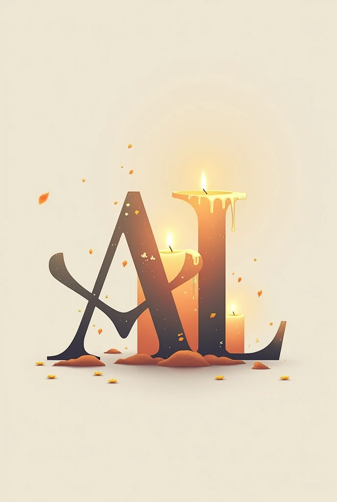 I created a logo for a company with the letters AL super creative and wu has a candle or a glass