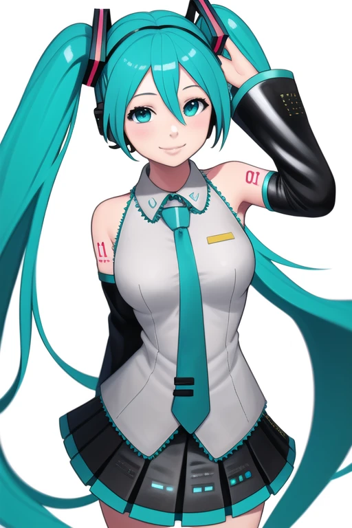 1girl, solo, looking at viewer, smile, hatsune miku,