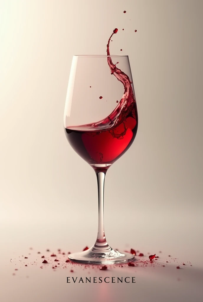 Create a brand logo with the name EVANESCENCE featuring a glass of wine