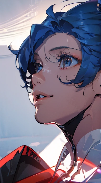 (Highest quality,4K,8K,High resolution,masterpiece:1.2),Super detailed,(Realistic,photoRealistic,photo-Realistic:1.37),1 person,31 years old,Mature Men,Beautiful skin、Profile、very handsome,Expressionless,smile,Short gray orange hair,blue eyes,Sharp Eyes,A perfect face without a doubt,Businessman,Office Background,Cinema Lighting,HDR image,tie、