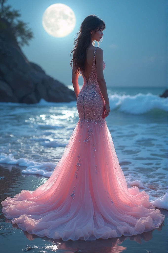 Miss World Light Pink Mermaid Evening Dress