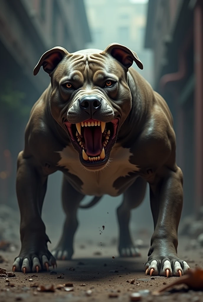 Aggressive killer pitbull