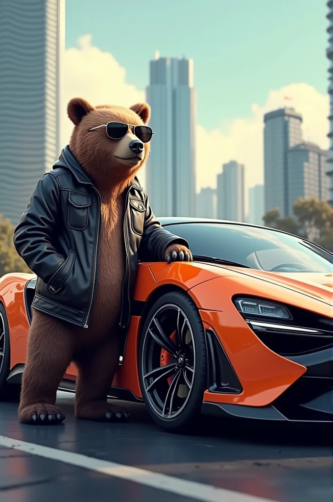 A cool car and bear combination