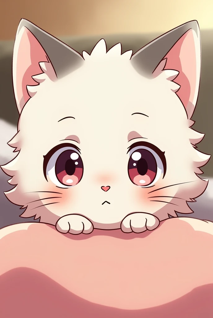 A drawing art of the character Nezuko Kamado from the anime kimetsu, as if it were a cute cat