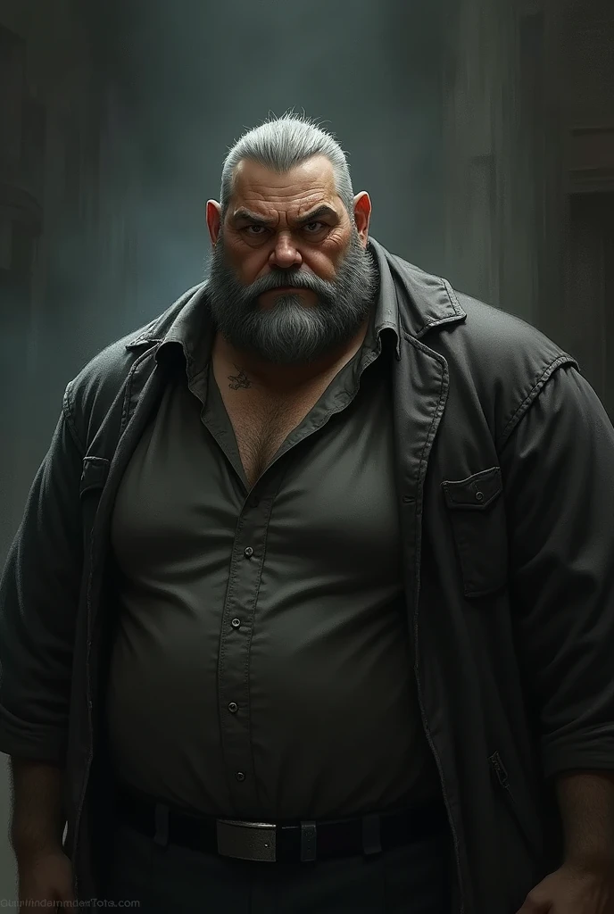 naughty man, fatter, blacksad, 40 year old, calvo, with hair, grizzled 