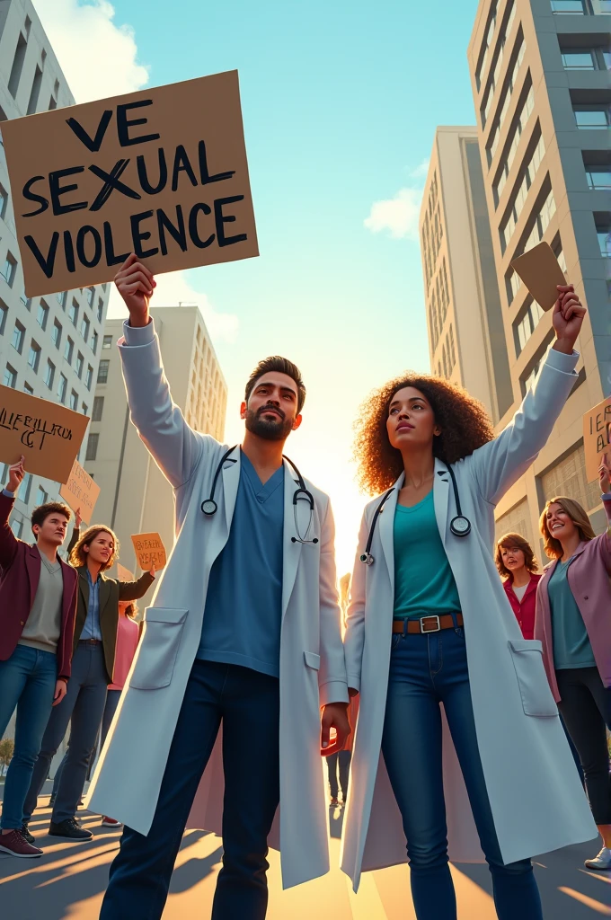 Doctor and lady doctor protest in road for rape