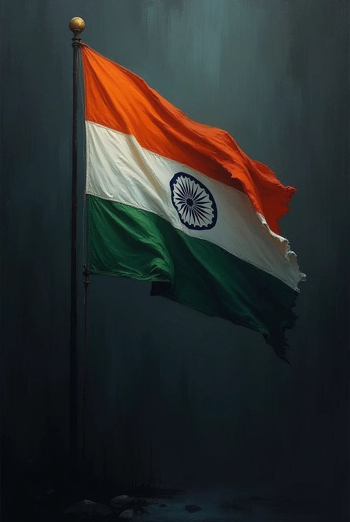 Indian flag with black day theme to portray shame on democracy