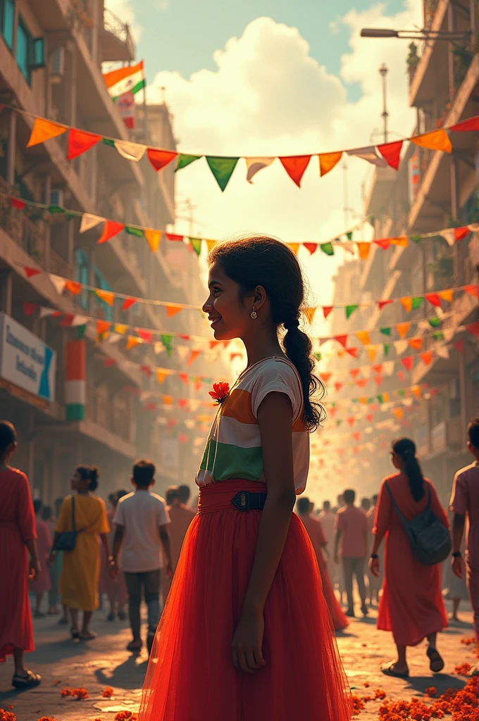 I need a picture that it's should represent that happy independence day for India and there is no protection for girls
