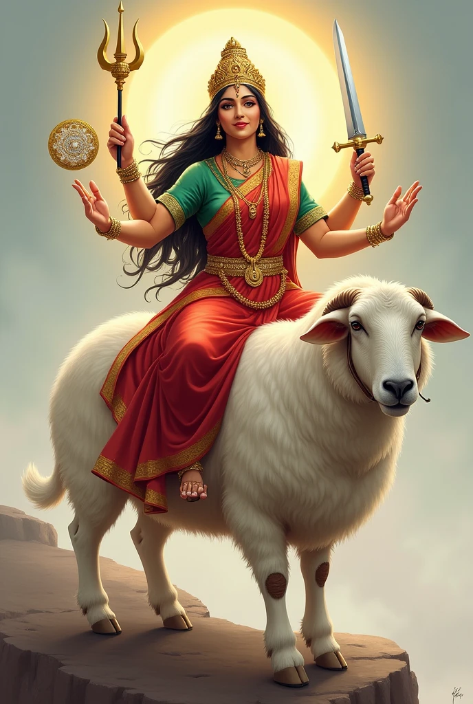 શ્રી ગેલ માતાજી એક સફેદ ચિંગડા વાળા ઘેટાં પર બેઠેલા હોય છે અને શ્રી ગેલ માતાજી એ લાલ રંગ ની સાડી પહેરી હોય છે અને તેનું બ્લાઉઝ લીલા રંગનું હોય છે અને એક હાથે આશીર્વાદ આપતા હોય છે અને બીજા હાથે ત્રીશુલ હોય છે અને બીજા હાથે તલવાર પકડી હોય છે અને બીજા હાથે ચક્ર પકડ્યું હોય છે માતાજી ના વાળ કાળા રંગના હોય છે