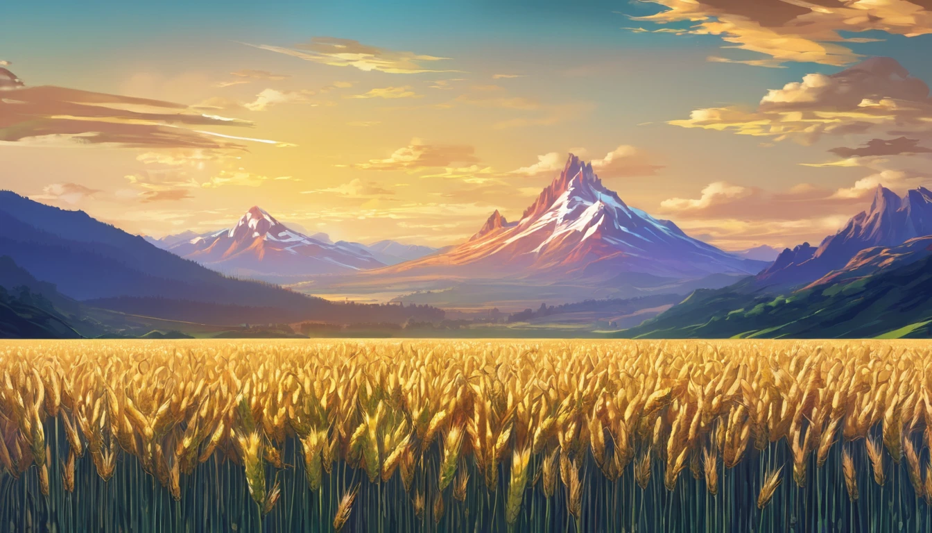 wheat field located near the mountains