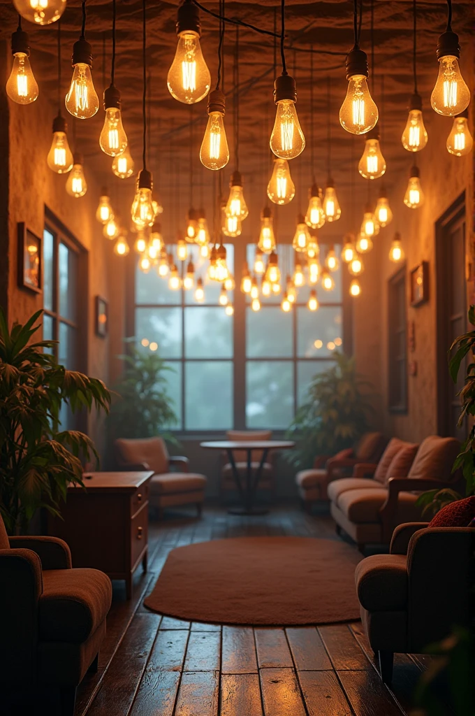 A room where many bulbs are there even if not needed